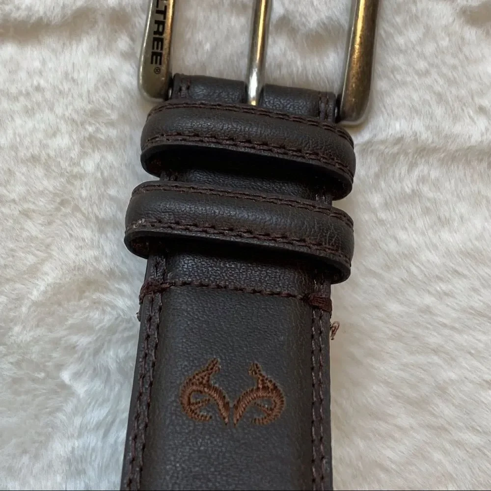 Realtree Brown Leather Belt Size 36